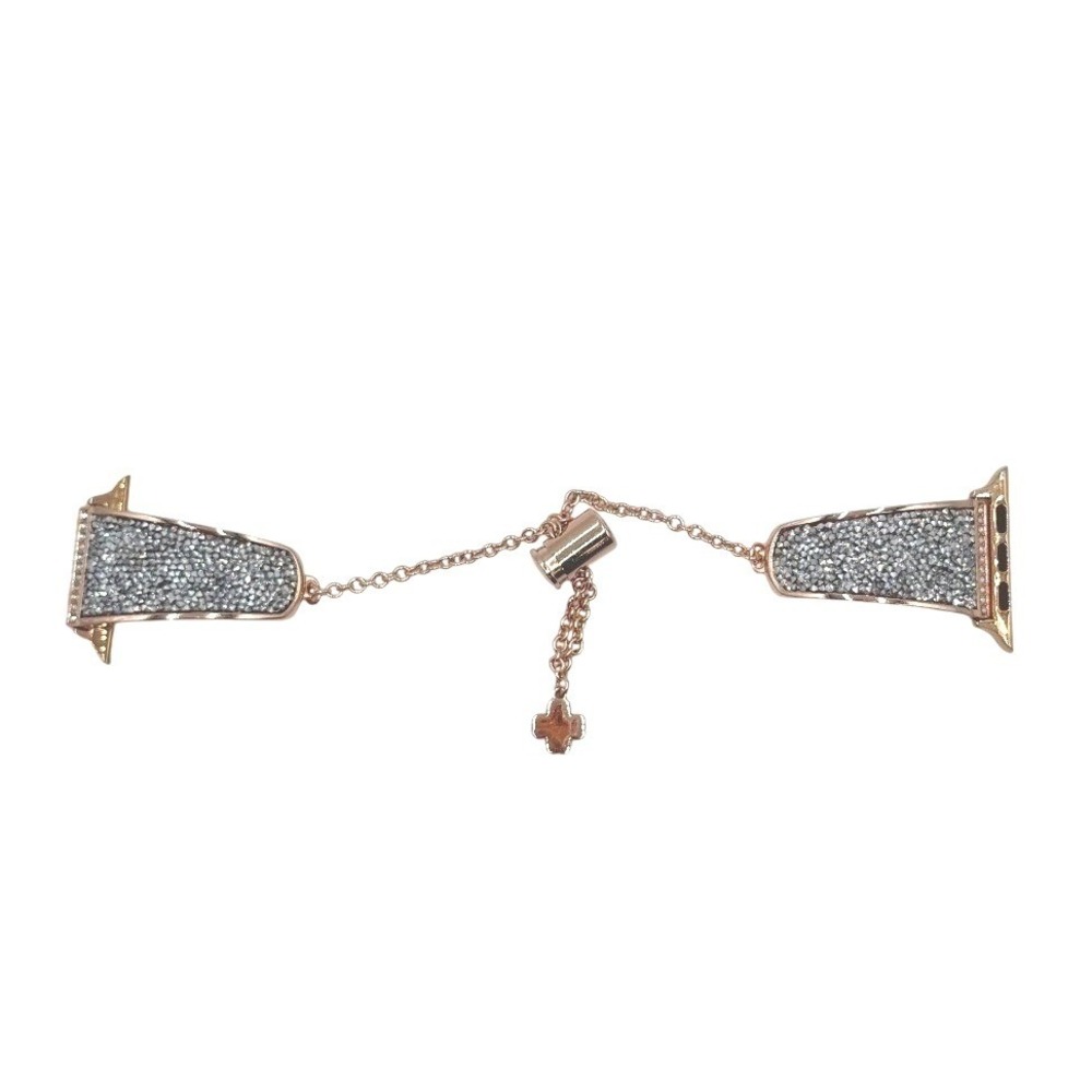 Rose Gold Rhinestone Bracelet Apple Watch Band 38/40/41mm Adjustable Bling